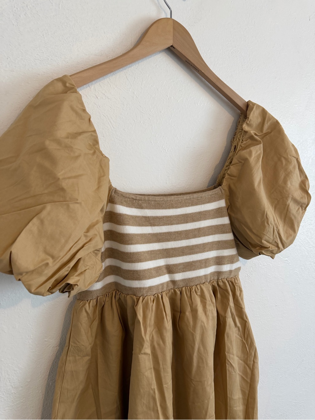 Nwts One Loved Babe Women’s Large Puff Sleeve Striped Babydoll Dress — image 6 of 8